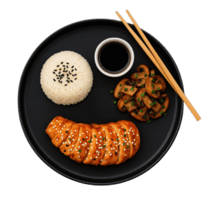 Poulet teriyaki – Riz au sésame – Shiitake